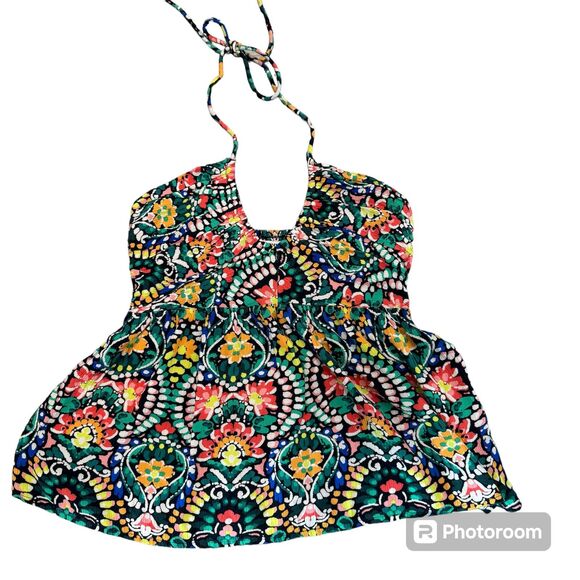 Old Navy Halter Top Babydoll Style with Strechy Material Colorful Floral Print - Picture 1 of 6